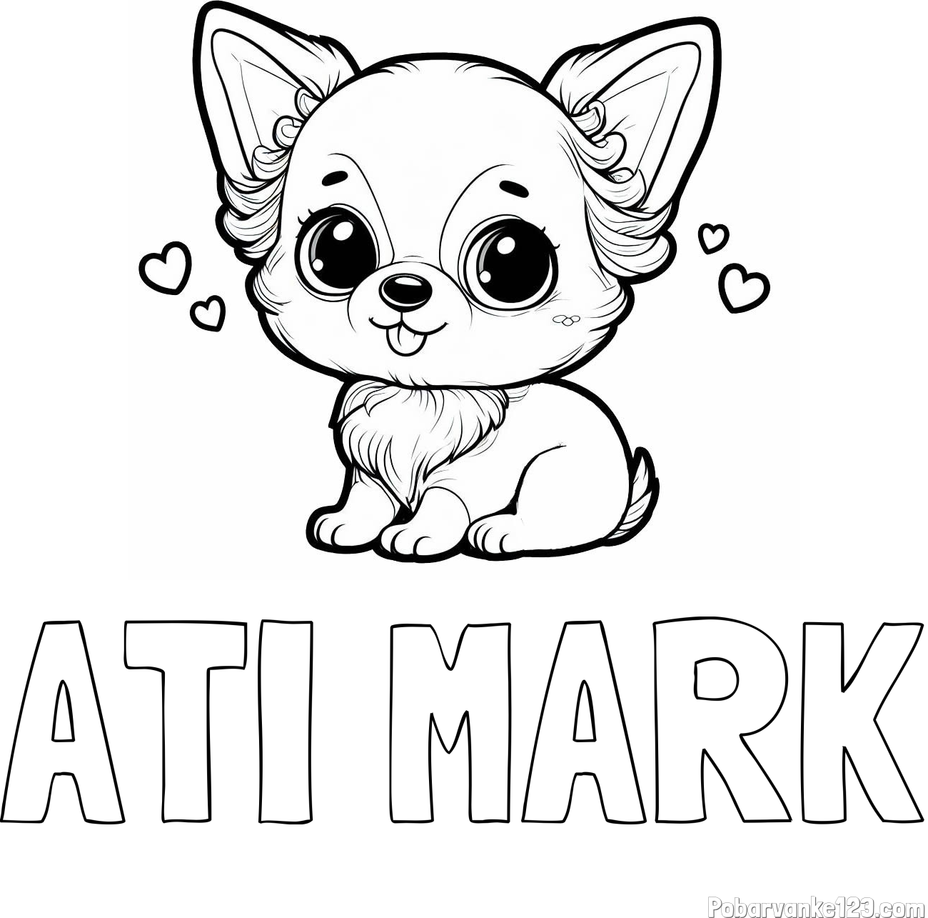 Pobarvanka imena ATI MARK in pobarvanka čivave