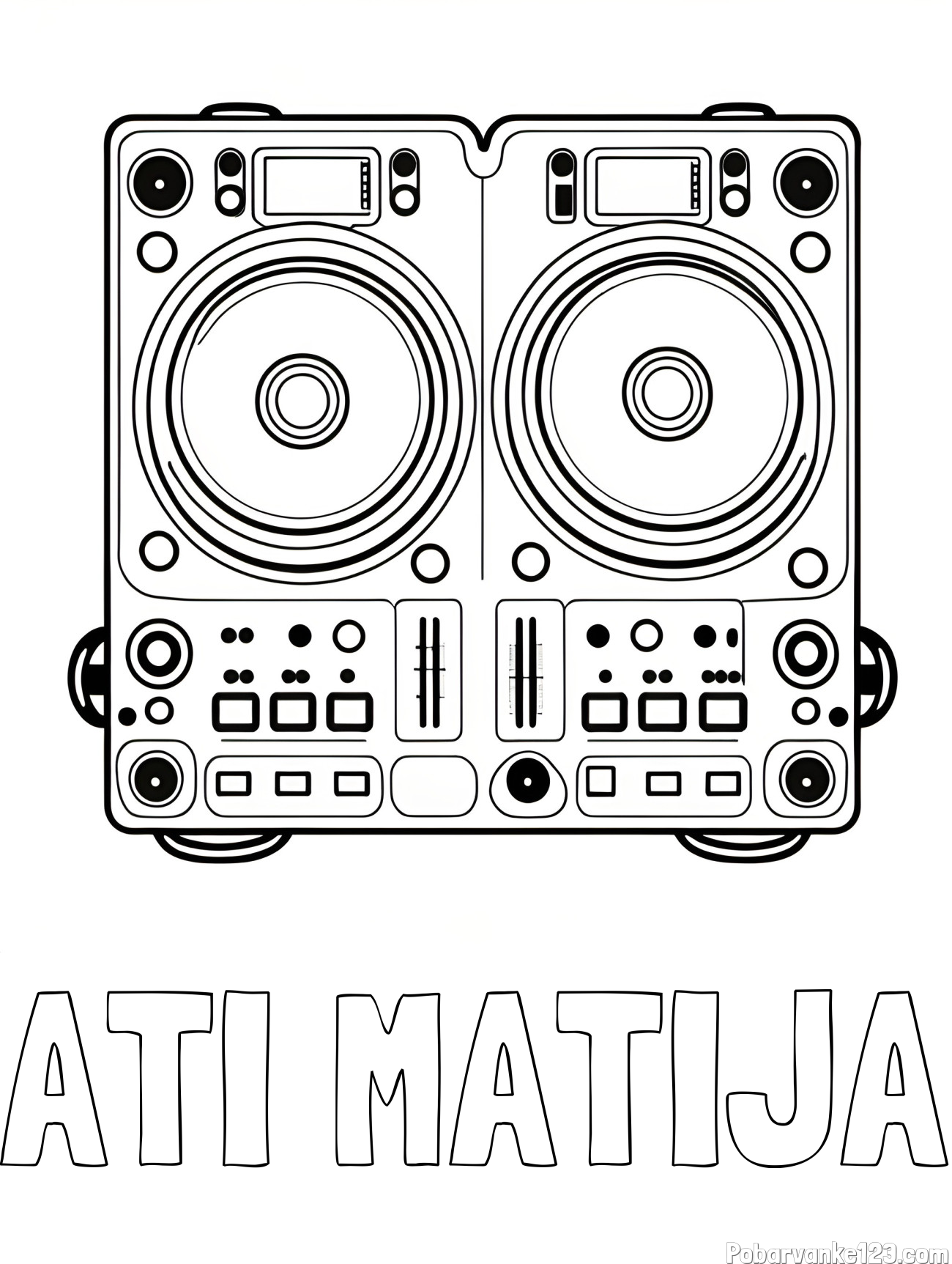 Pobarvanka imena ATI MATIJA in pobarvanka DJ MIXER