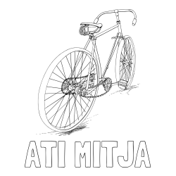 Online izdelana pobarvanka - Pobarvanka imena ATI MITJA in pobarvanka starega dirkalnega kolesa