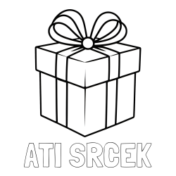 Online izdelana pobarvanka - Pobarvanka imena ATI SRCEK in pobarvanka preprostega darila