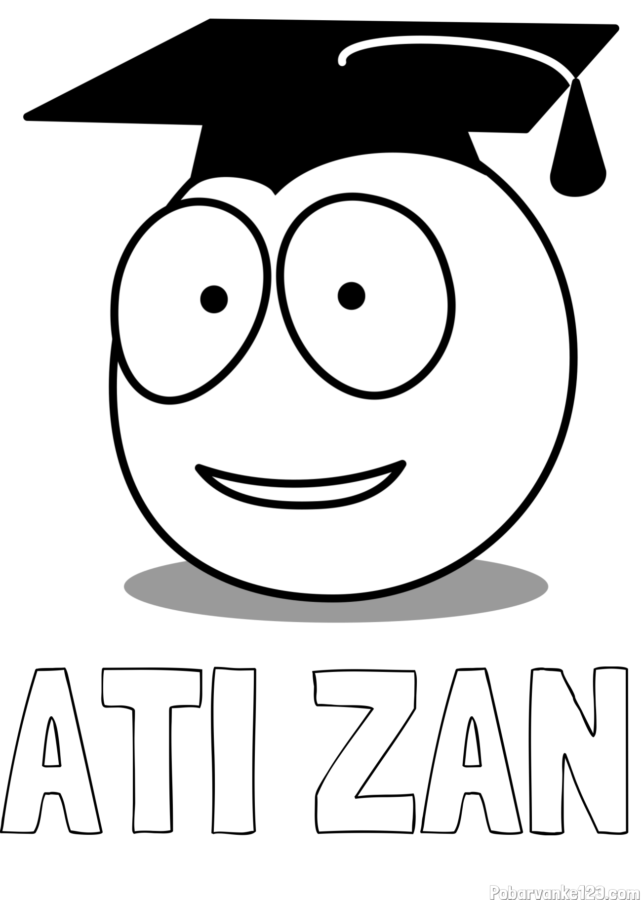 Pobarvanka imena ATI ŽAN in pobarvanka smeška diplomanta