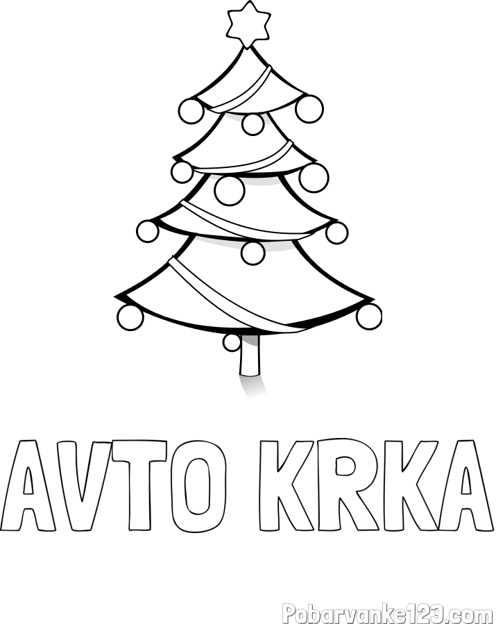 Pobarvanka imena AVTO KRKA in božična smreka