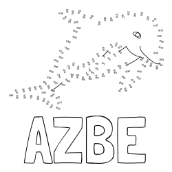 Online izdelana pobarvanka - Pobarvanka imena AŽƁE in pobarvanka delfina - poveži številke