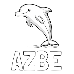 Online izdelana pobarvanka - Pobarvanka imena AŽƁE in pobarvanka delfina