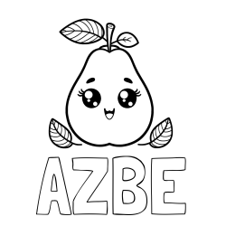 Online izdelana pobarvanka - Pobarvanka imena AZBE in pobarvanka hruške