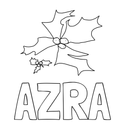 Pobarvanka imena AZRA in božični venec