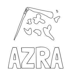 Online izdelana pobarvanka - Pobarvanka imena AZRA in copic in packe