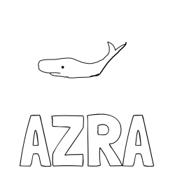 Online izdelana pobarvanka - Pobarvanka imena AZRA in kitovščiina