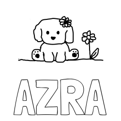 Pobarvanka imena AZRA in KUŽIKA