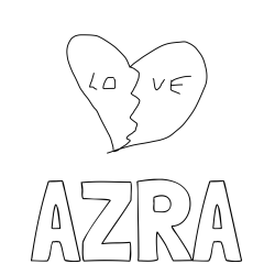 Online izdelana pobarvanka - Pobarvanka imena AZRA in LJUBEZEN