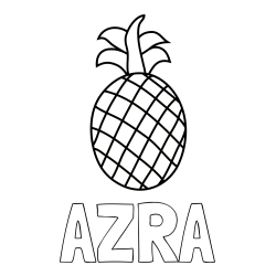 Pobarvanka imena AZRA in pobarvanka ananasa