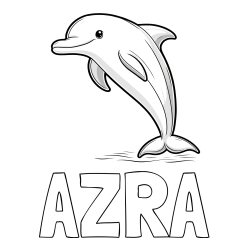 Pobarvanka imena AZRA in pobarvanka delfina