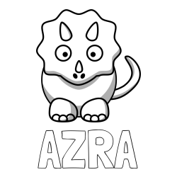 Pobarvanka imena AZRA in pobarvanka dinozavra triceratops