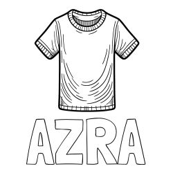 Online izdelana pobarvanka - Pobarvanka imena AZRA in pobarvanka kratke majice
