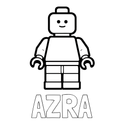 Pobarvanka imena AZRA in pobarvanka LEGO figurice fanta