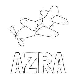 Pobarvanka imena AZRA in pobarvanka letala s propelerjem