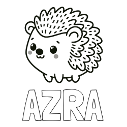 Pobarvanka imena AZRA in pobarvanka ljubkega ježka