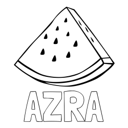 Pobarvanka imena AZRA in pobarvanka lubenice