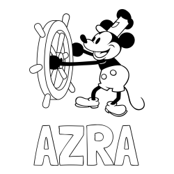 Pobarvanka imena AZRA in pobarvanka Miki Miške (Mickey Mouse)
