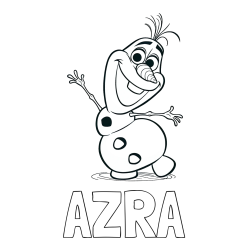 Pobarvanka imena AZRA in pobarvanka Olaf