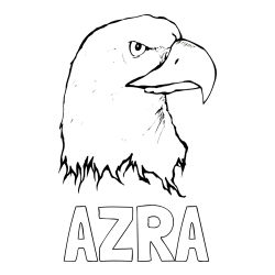 Pobarvanka imena AZRA in pobarvanka orlove glave