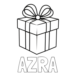 Pobarvanka imena AZRA in pobarvanka preprostega darila