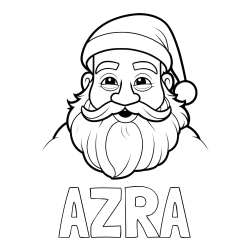 Pobarvanka imena AZRA in pobarvanka utrujenega Božička