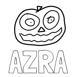 Online izdelana pobarvanka - Pobarvanka imena AZRA in pobarvanka velike buče 🎃