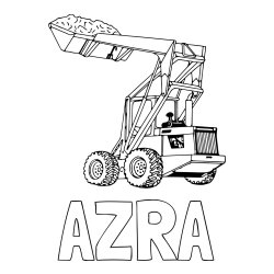 Pobarvanka imena AZRA in pobarvanka velikega traktorja