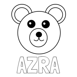 Pobarvanka imena AZRA in preprosta pobarvanka medvedka