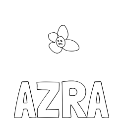 Online izdelana pobarvanka - Pobarvanka imena AZRA in rozica