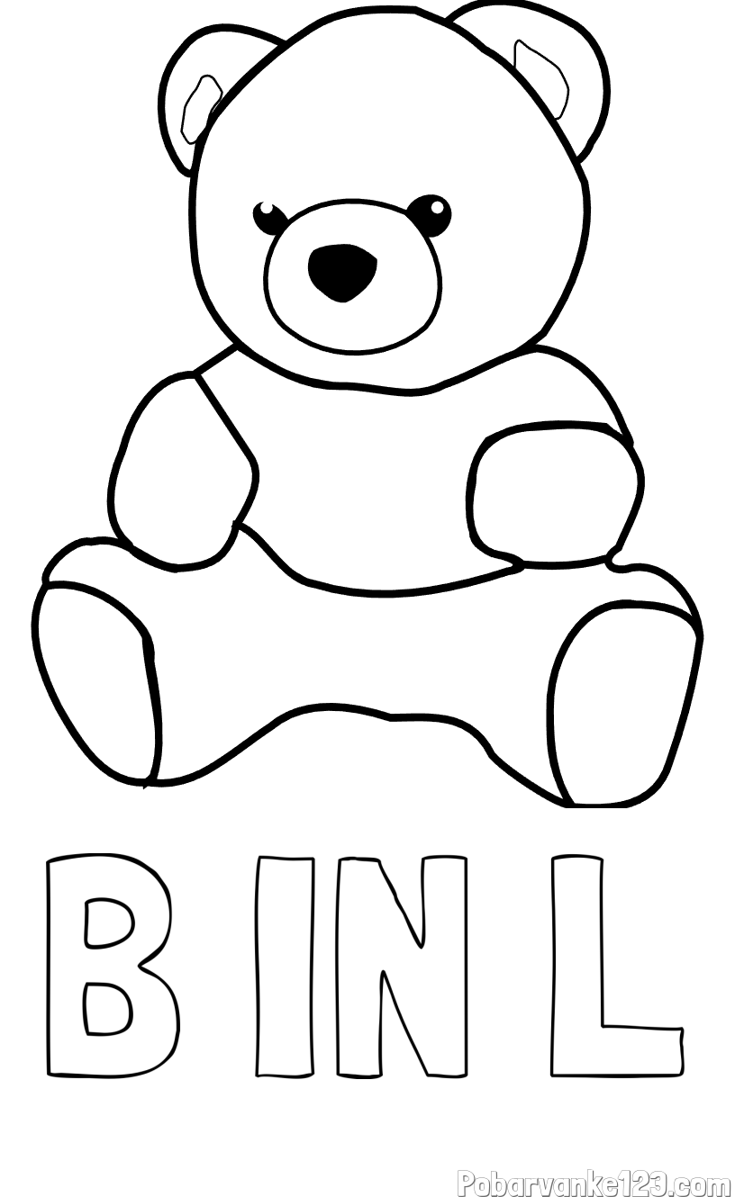 Pobarvanka imena B IN L in pobarvanka medvedka