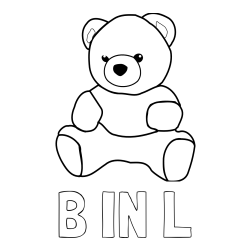 Online izdelana pobarvanka - Pobarvanka imena B IN L in pobarvanka medvedka