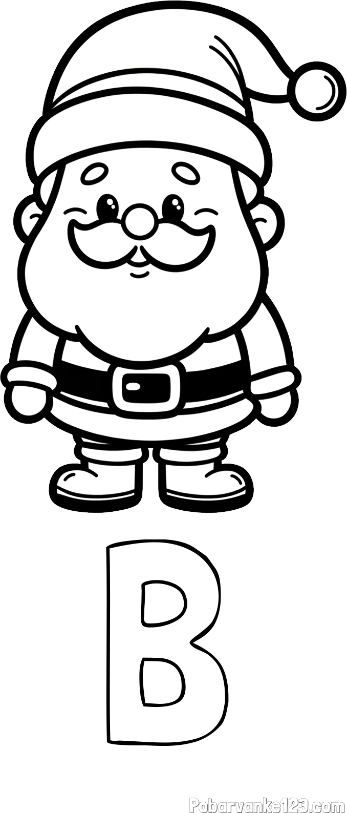 Pobarvanka imena B in otroška pobarvanka Božička