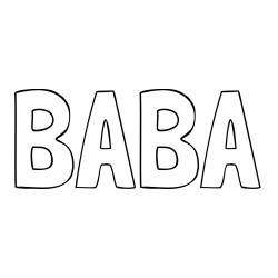 Online izdelana pobarvanka - Pobarvanka imena BABA