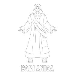 Online izdelana pobarvanka - Pobarvanka imena BABI ANICA in pobarvanka Jezusa Kristusa