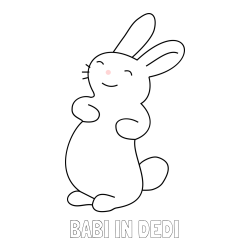 Online izdelana pobarvanka - Pobarvanka imena BABI IN DEDI in pobarvanka nasmejanega zajčka