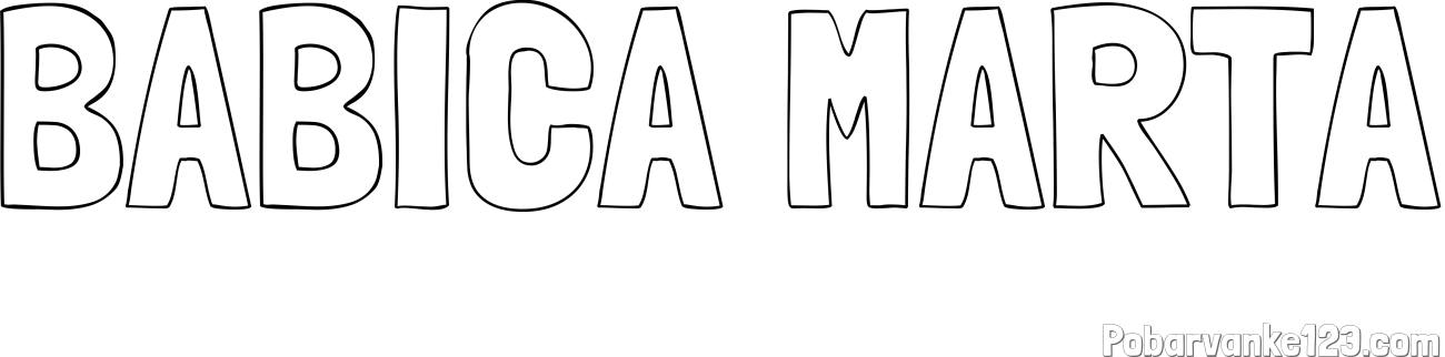 Pobarvanka imena BABICA MARTA