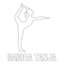 Online izdelana pobarvanka - Pobarvanka imena BABICA TANJA in pobarvanka baletke med ogrevanjem
