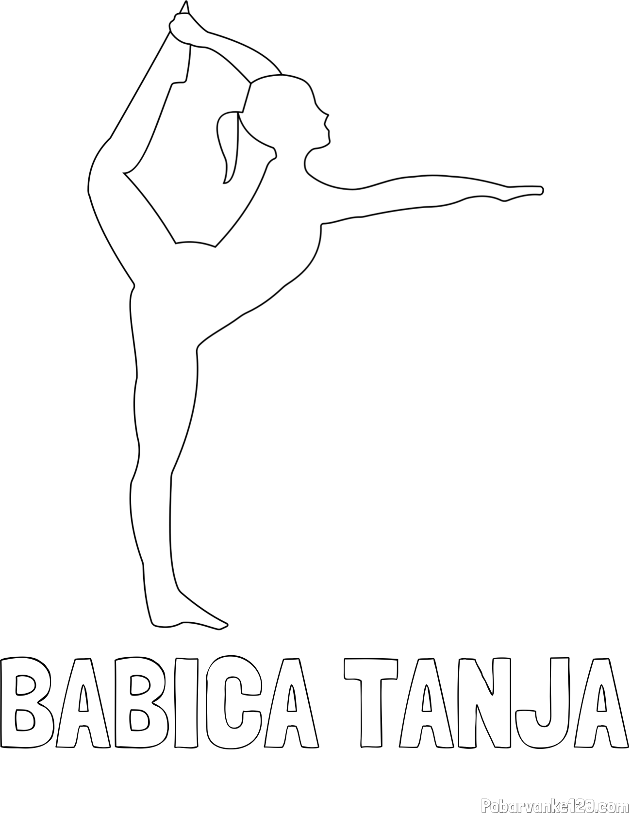 Pobarvanka imena BABICA TANJA in pobarvanka baletke med ogrevanjem