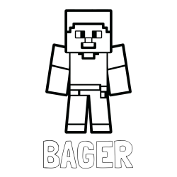 Online izdelana pobarvanka - Pobarvanka imena BAGER in pobarvanka Minecraft figurice