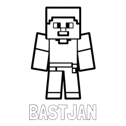 Online izdelana pobarvanka - Pobarvanka imena BASTJAN in pobarvanka Minecraft figurice