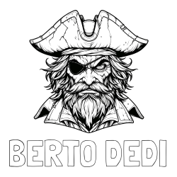 Online izdelana pobarvanka - Pobarvanka imena BERTO DEDI in pobarvanka zlobnega gusarja
