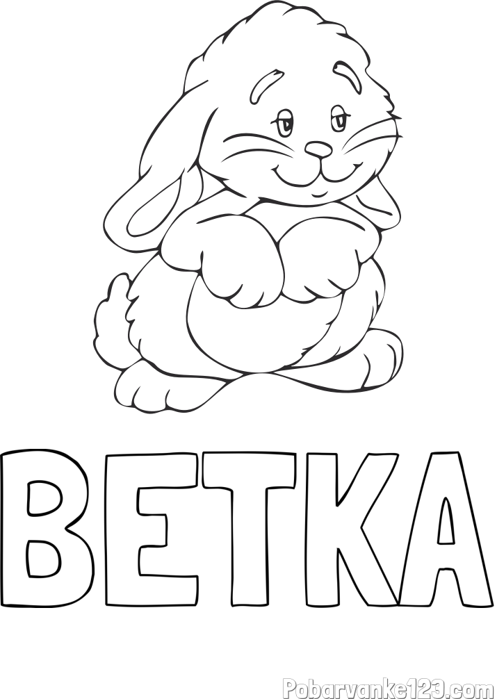 Pobarvanka imena BETKA in pobarvanka zajčka