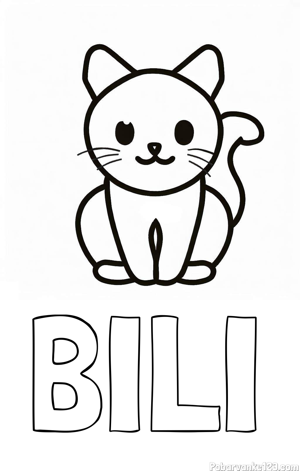 Pobarvanka imena BILI in pobarvanka prikupne mucke