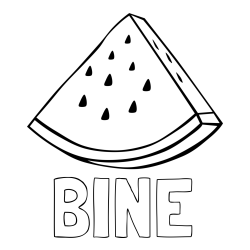 Pobarvanka imena BINE in pobarvanka lubenice