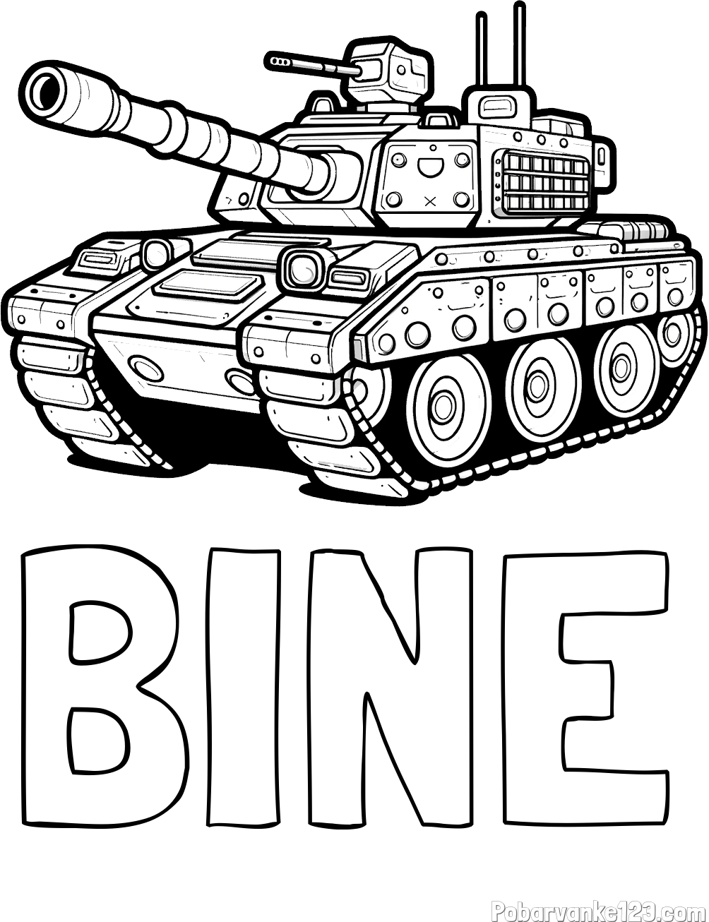 Pobarvanka imena BINE in pobarvanka tanka