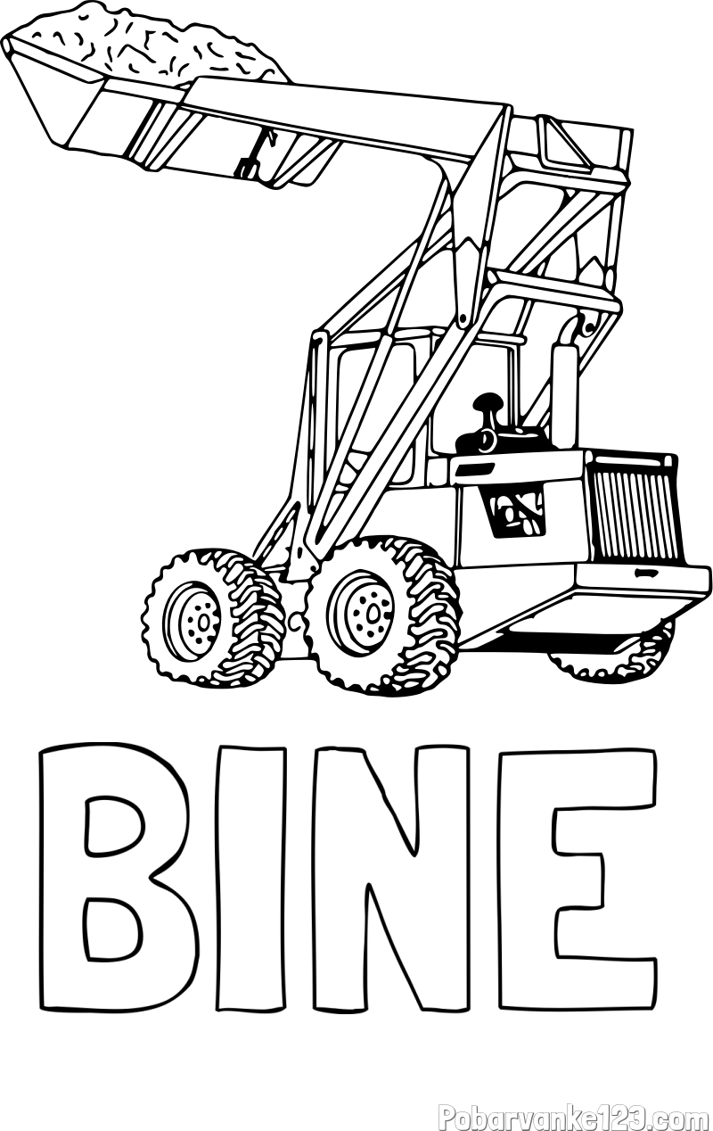 Pobarvanka imena BINE in pobarvanka velikega traktorja