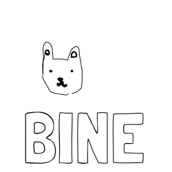 Online izdelana pobarvanka - Pobarvanka imena BINE in zajček