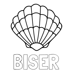 Online izdelana pobarvanka - Pobarvanka imena BISER in pobarvanka školjke